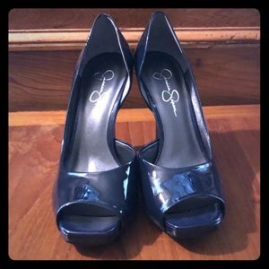 Jessica Simpson Navy Patent Heels